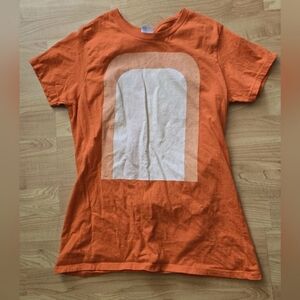 Orange Graphic "Chilli Heeler" T-Shirt.